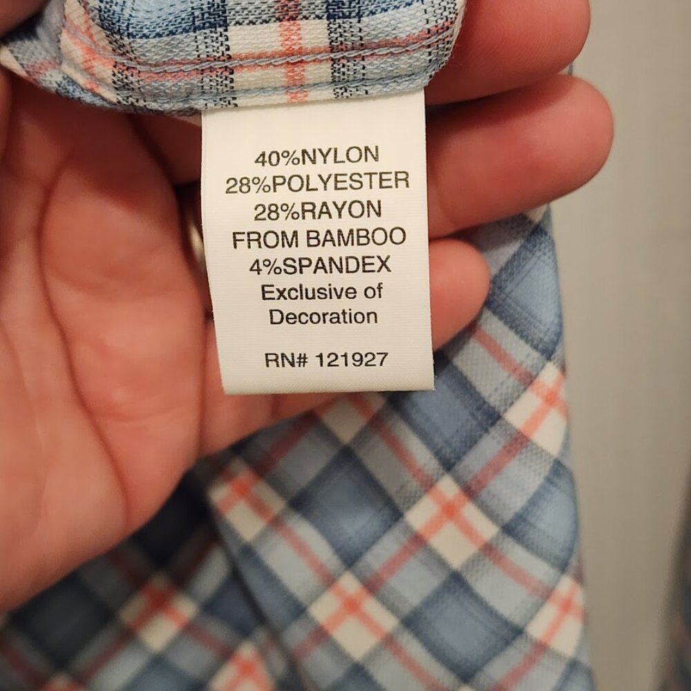 Johnnie O Mens Lightweight Cotton Check Plaid Button Down Flannel Size Large - Picture 12 of 14